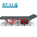 Modern Outdoor Wholesale Portable Single Reinforce Support Metal Army Military Guest With Storage Pocket Folding Bed